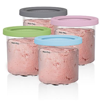 Ninja CREAMi Pints and Colored Lids - 4 Pack, Compatible with NC300 Series