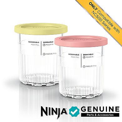 Ninja CREAMi Deluxe Pints and Lids - 2 Pack, NC500 Series Ninja Cream Deluxe