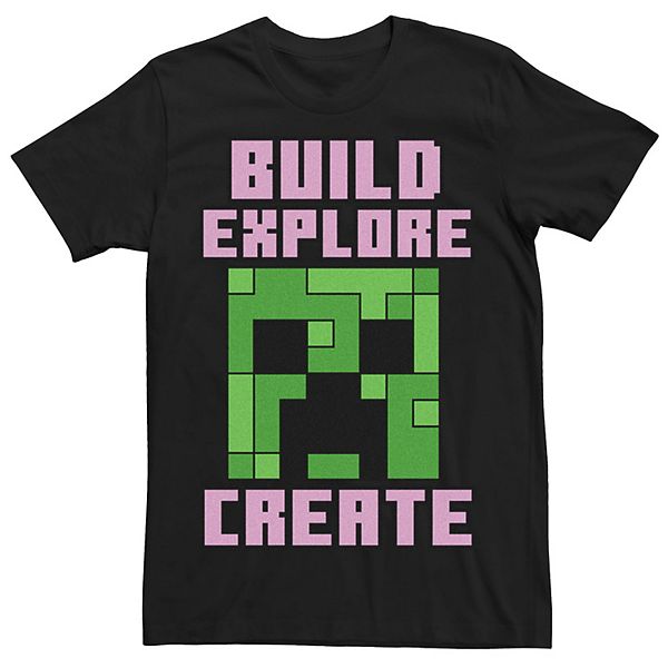 Green minecraft t-shirt with a creeper face design