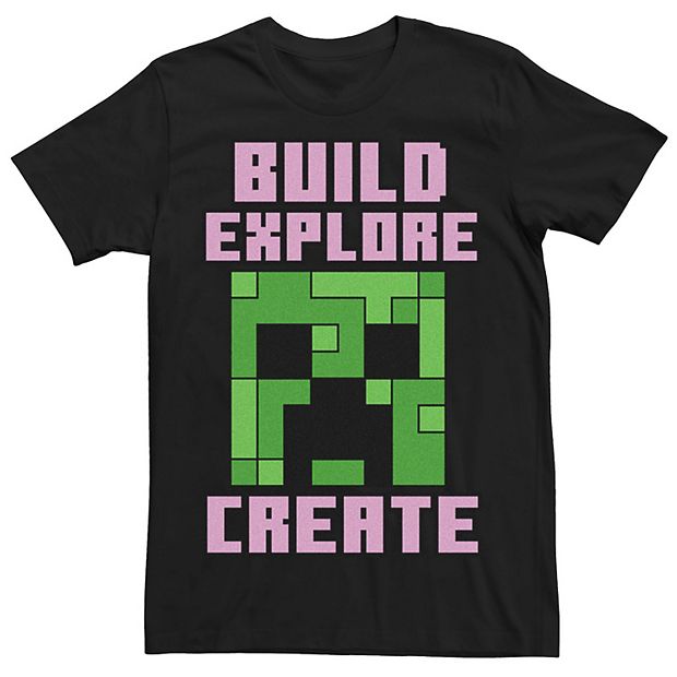 Girl's Minecraft Creeper Face T-Shirt - Green Apple - Large