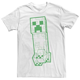 Men's Minecraft Abstract Creeper Walking Pixels Tee