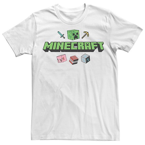 Men's Minecraft Creeper Face Sword TNT Peak Tool Tee