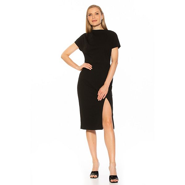 Women's ALEXIA ADMOR Vented Mockneck Midi Dress