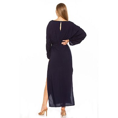 Women's ALEXIA ADMOR Shirred Sit Slit Maxi Dress