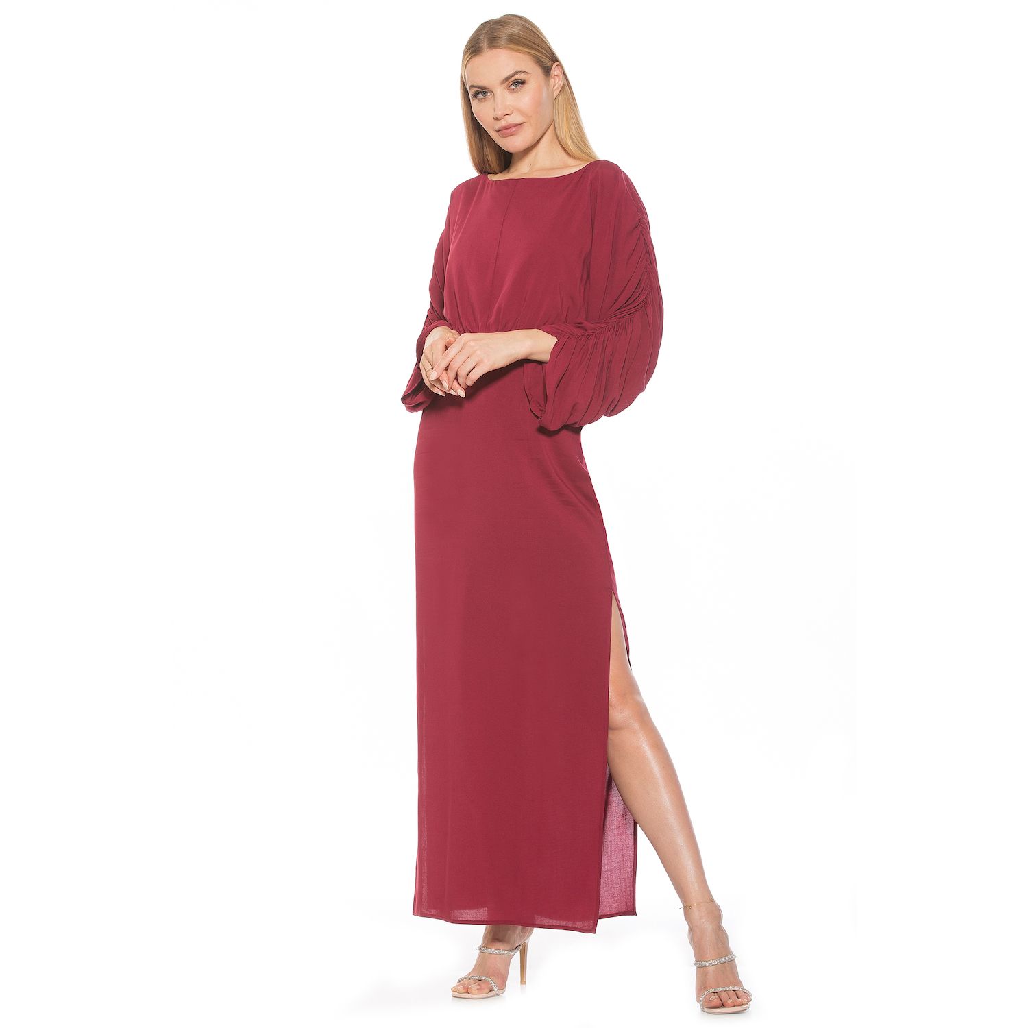Женские платья ALEXIA ADMOR Shirred Sit Slit Maxi Dress