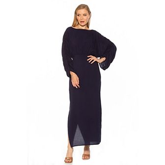 Women's ALEXIA ADMOR Shirred Sit Slit Maxi Dress