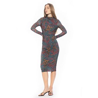 Women's ALEXIA ADMOR Draped Midi Sheath Dress