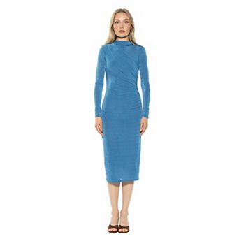 Women's ALEXIA ADMOR Draped Midi Sheath Dress