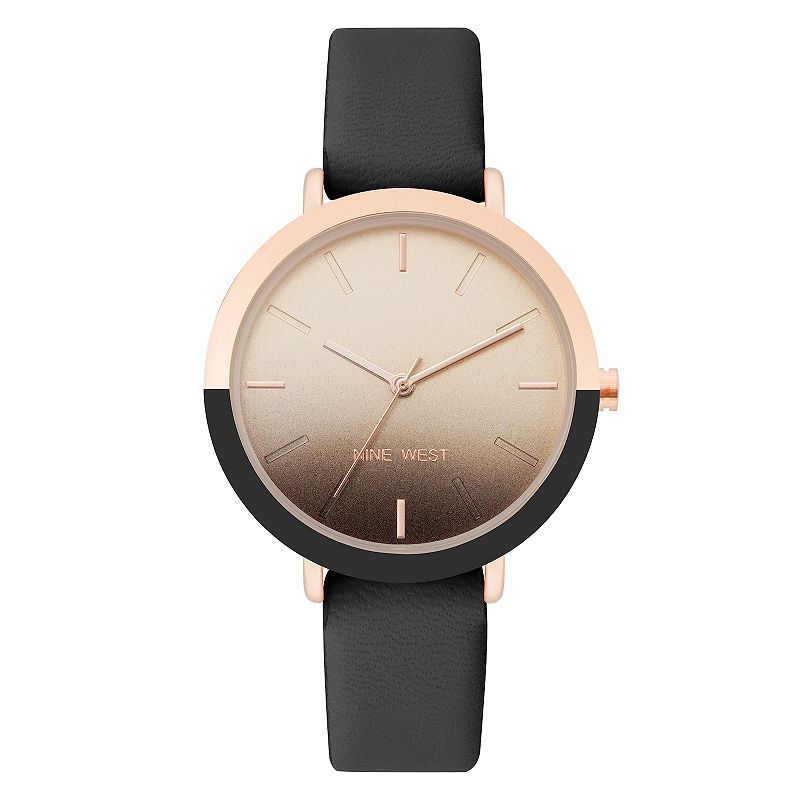 Nine West Women's Two Tone Degrade Dial Watch, Size: Medium, Rose Gold Tone Ombre