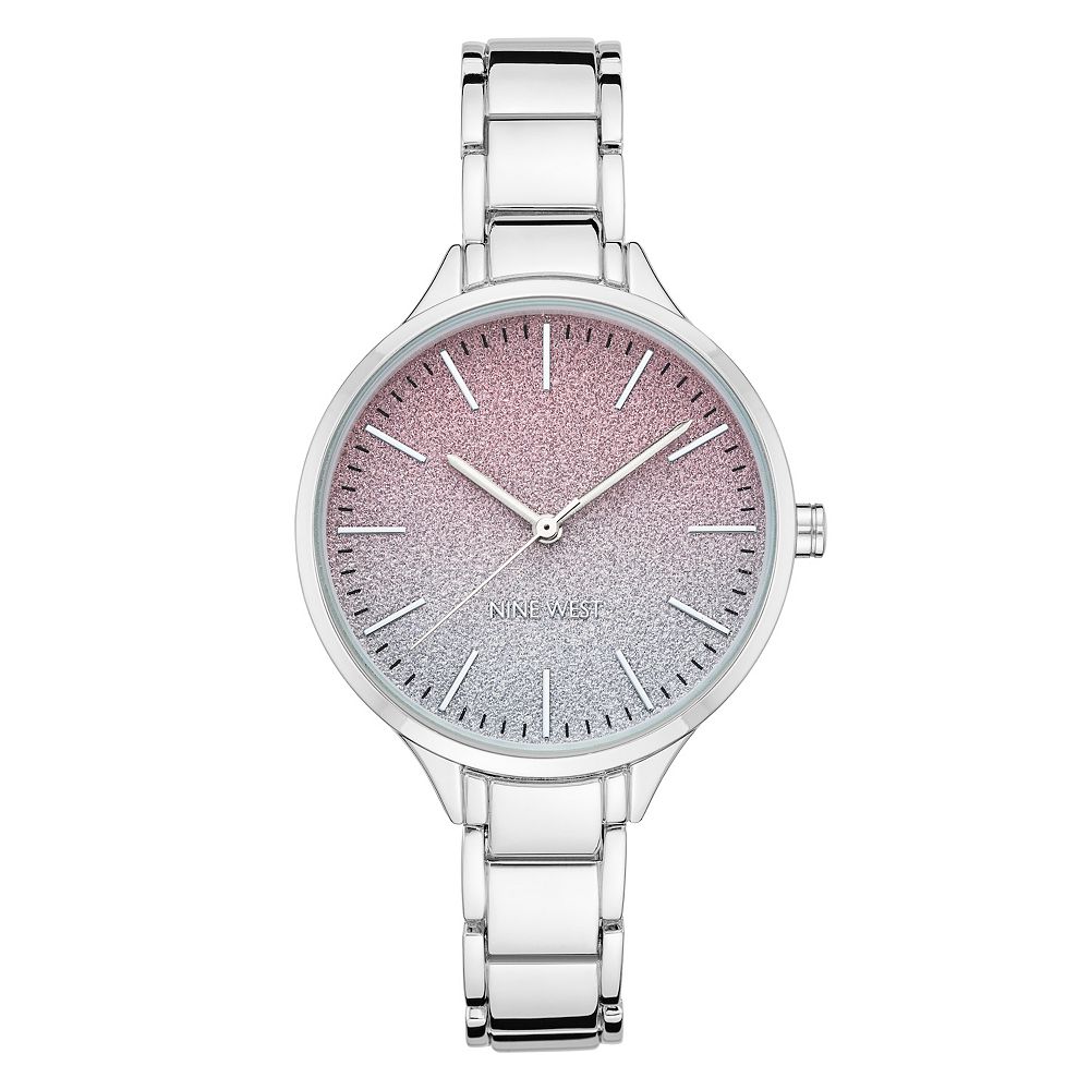 Nine West Women\'s Bracelet Watch with Ombre Dial Nine West Navy/Rose Gold Ombré Dial Leather Strap Watch – Dr  main image 3