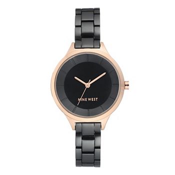 Women’s Nine West Black Metal Bracelet Watch with Pink Accents 6162cxKXOUL._AC_SY350_QL30_.jpg main image 2