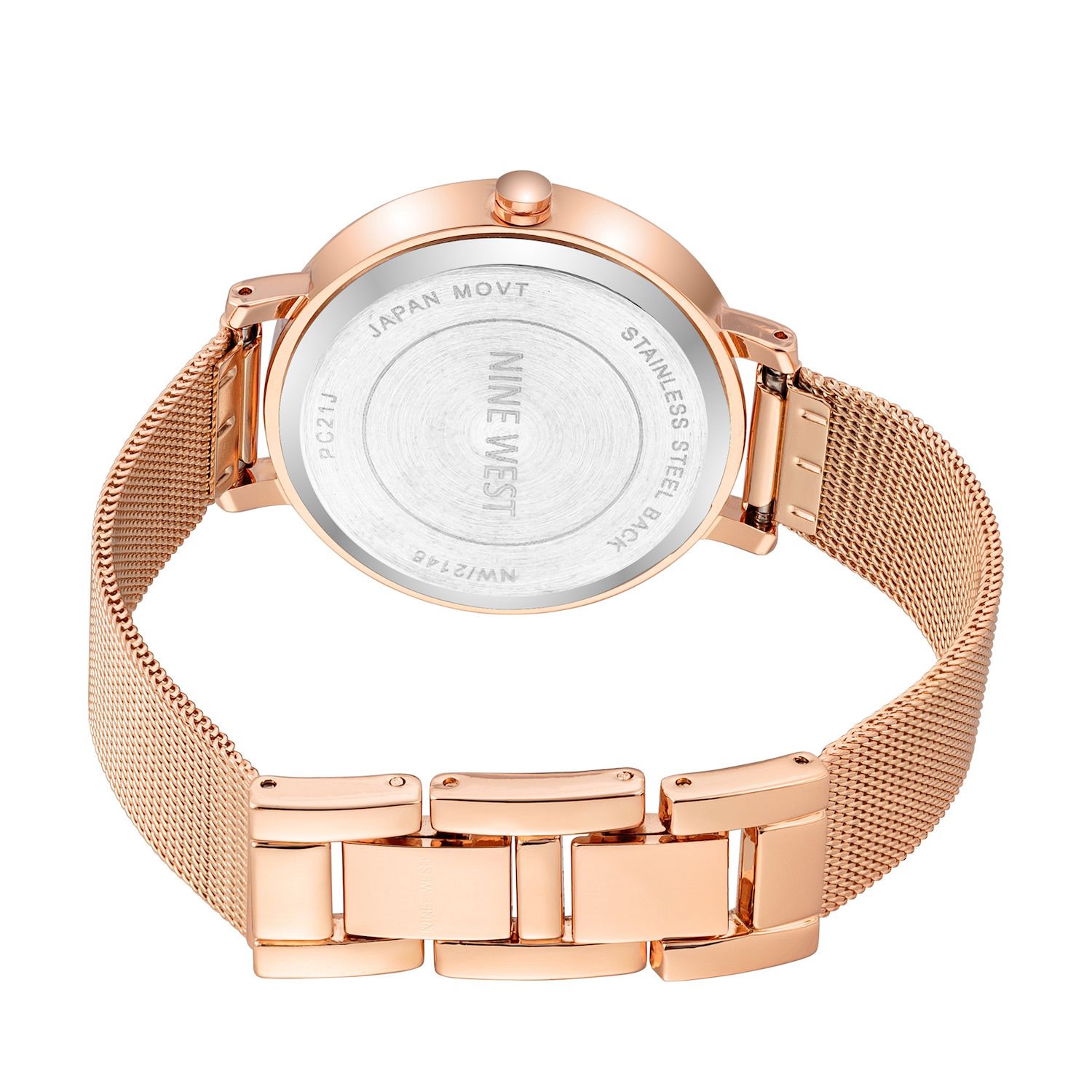 Nine West Women Grey And Rose Gold Analog Quartz Adjustable Mesh Bracelet Watch Nine West Women main image 2