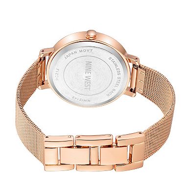 Nine West Women's Rose Gold Tone Mesh Bracelet Watch