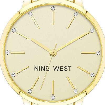 Nine West Women s Gold Tone Bracelet Watch with Crystal Accents