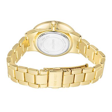 Nine West Women's Rose Gold-Tone Bracelet Watch with Crystal Accents
