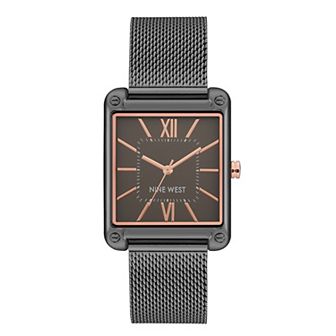 Nine West Women's Two Tone Rectangle Dial Dress Watch