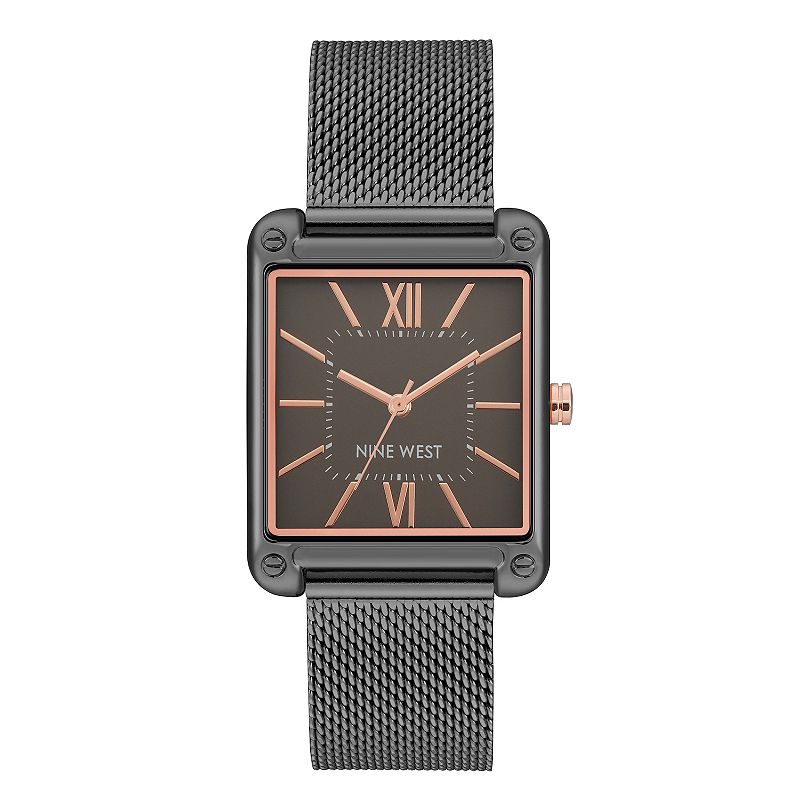 Nine West Women's Two Tone Rectangle Dial Dress Watch, Size: Small, Grey Tone