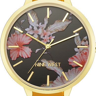 Nine West Women's Flower Dial Strap Watch