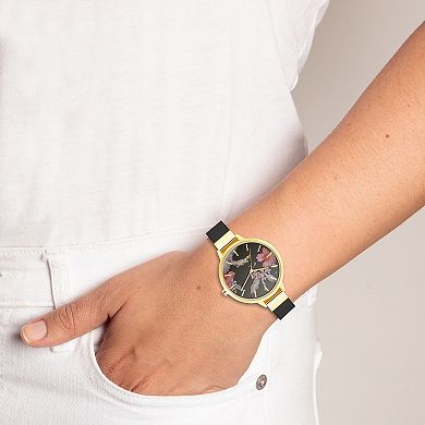 Nine West Women's Flower Dial Strap Watch