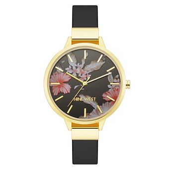 Nine West Women's Flower Dial Strap Watch
