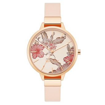 Nine West Women's Flower Dial Strap Watch