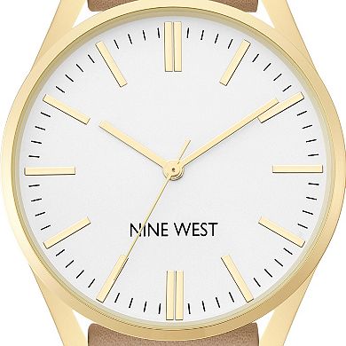 Nine West Women's Faux Leather Strap Watch