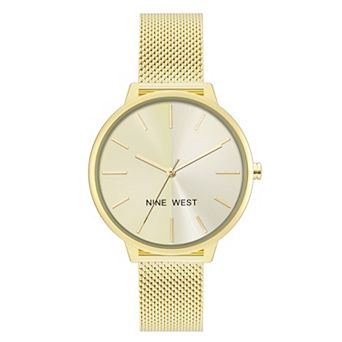 Nine West Women's Split Dial Mesh Watch