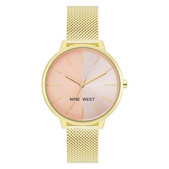 Nine West Women's Split Dial Mesh Watch