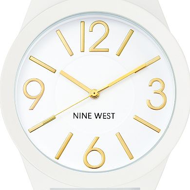 Nine West Women's White Rubberized Link Watch