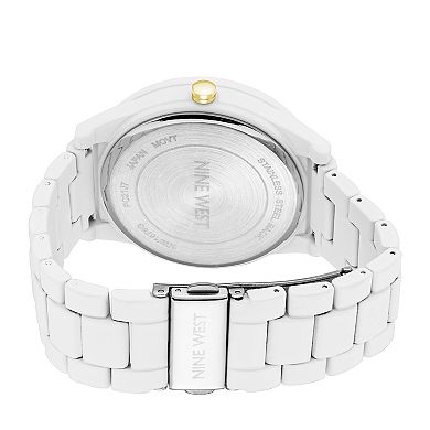 Nine West Women's White Rubberized Link Watch