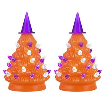 Mr. Halloween Witch Hat Halloween Tree Table Decor 2 pc Set