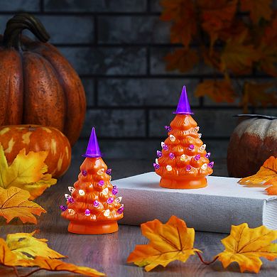 Mr. Halloween Witch Hat Halloween Tree Table Decor 2-piece Set