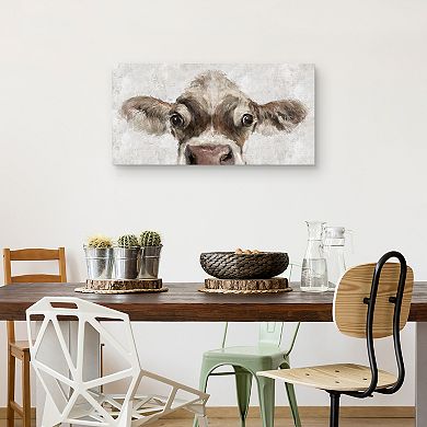 Master Piece Cow Peek Canvas Wall Art