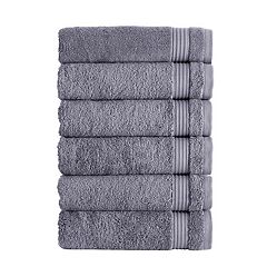 NEW 6 PC SET TOMMY HILFIGER DARK GRAY CLASSIC COTTON BATH,HAND TOWEL,WASH  CLOTH