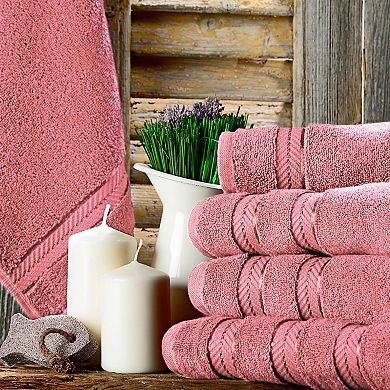 Classic Turkish Towels Genuine Cotton Soft Absorbent Premium Antalya 6 Piece Set With 2 Bath Towels, 2 Hand Towels, 2 Washcloths