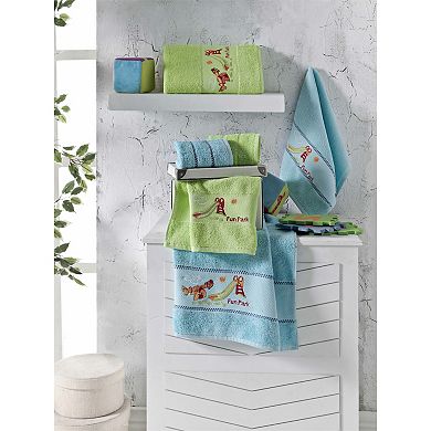 Classic Turkish Towels Genuine Cotton Soft Absorbent Kids Towel 6 Piece Set With 2 Bath Towels, 2 Hand Towels, 2 Washcloths