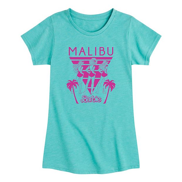 White and Blue Graphic Tee, Malibu Blue T-Shirt