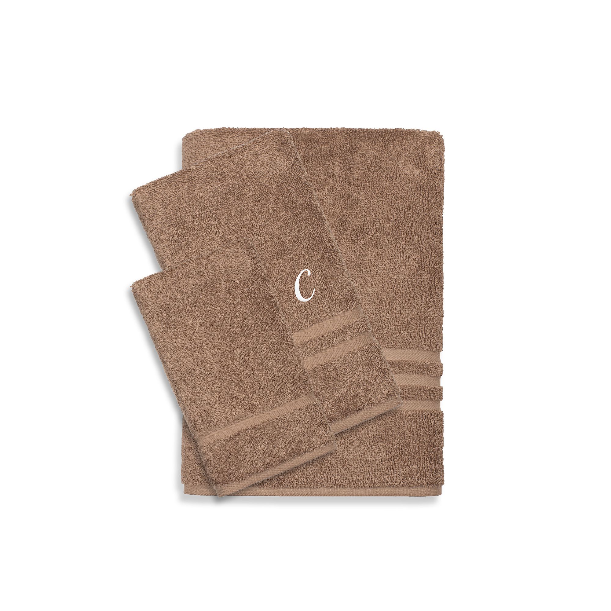 Linum Home Textiles Turkish Cotton Denzi 3-piece Personalized Towel Set