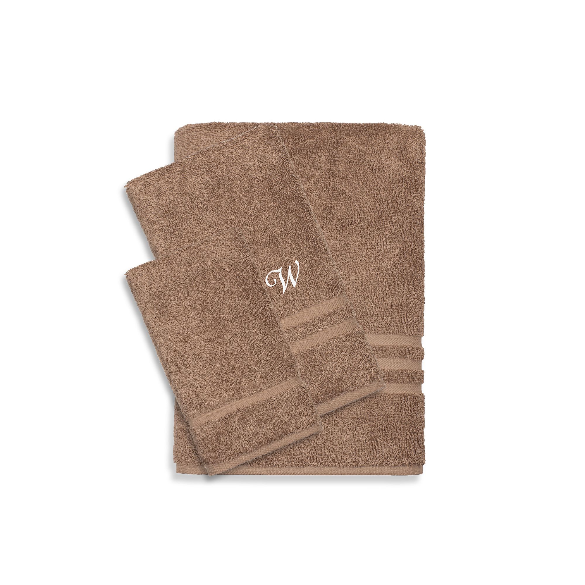 Linum Home Textiles Turkish Cotton Denzi 3-piece Personalized Towel Set