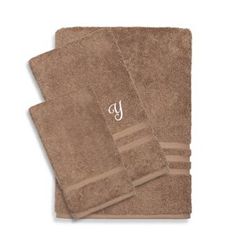 Linum Home Textiles Turkish Cotton Denzi 3 pc Personalized Towel Set