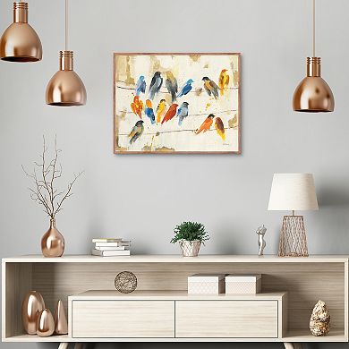 Master Piece Town Meeting Birds Framed Wall Art