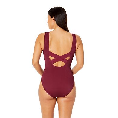 Women's Catalina Solid Criss Cross One-Piece Swimsuit