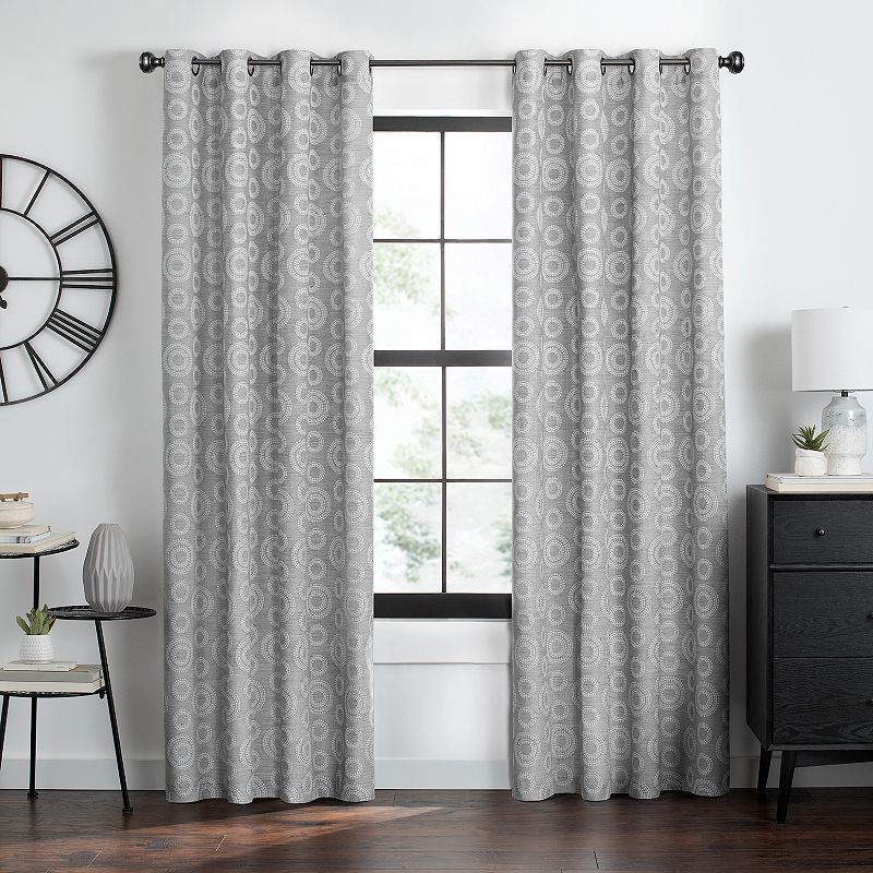 Achim Constellation Grommet Window Curtain Panel, Grey, 52X84