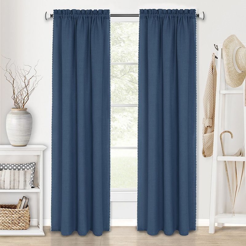 Achim Kendal Rod Pocket Window Curtain Panel, Blue, 52X84