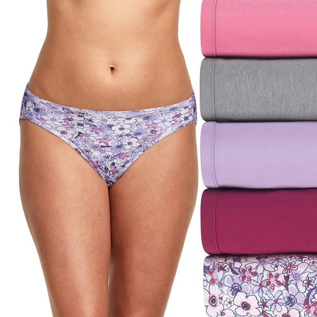 Hanes Women's Cotton Stretch Comfortsoft Waistband Bikini Underwear, 6-Pack  
