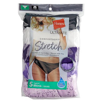Women’s Hanes Ultimate 5-Pack Cotton Stretch Bikini Underwear 42W5CS