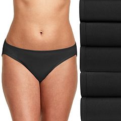 Hanes Women's Breathable Cotton Bikini Underwear, Black, 10-Pack 2 7