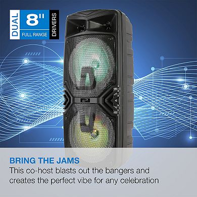 iLive Dual 8-in. Bluetooth Party Stereo Speaker