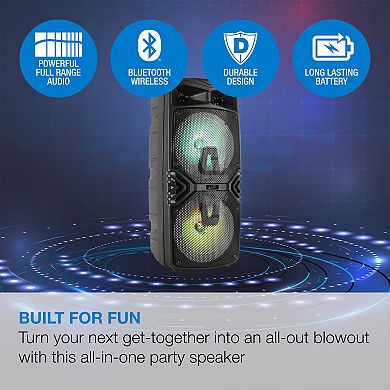 iLive Dual 8-in. Bluetooth Party Stereo Speaker