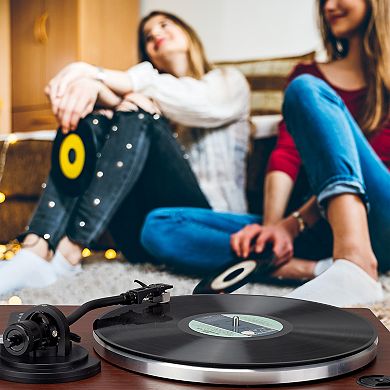 iLive Wooden Bluetooth Turntable & Stereo Speakers Set